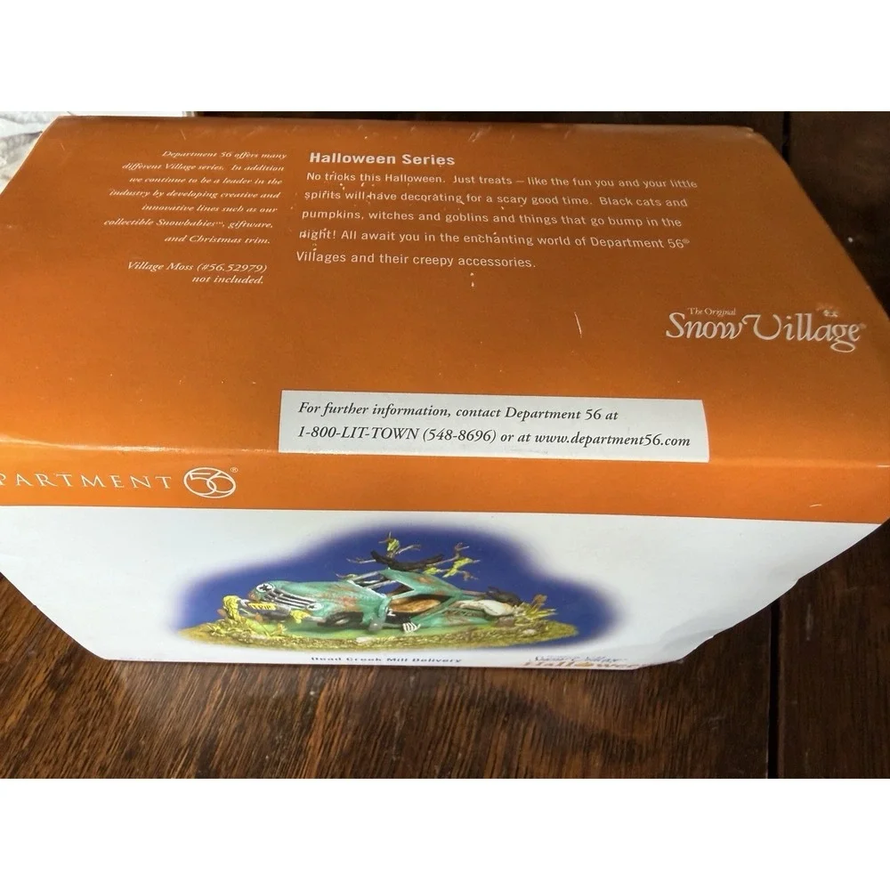 Department 56 Snow Village Halloween Dead Creek Mill Delivery #54715 In Box!